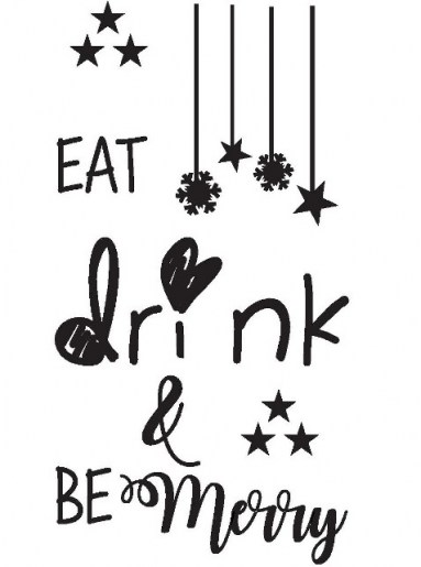   Kerststicker Eat Drink & be Merry